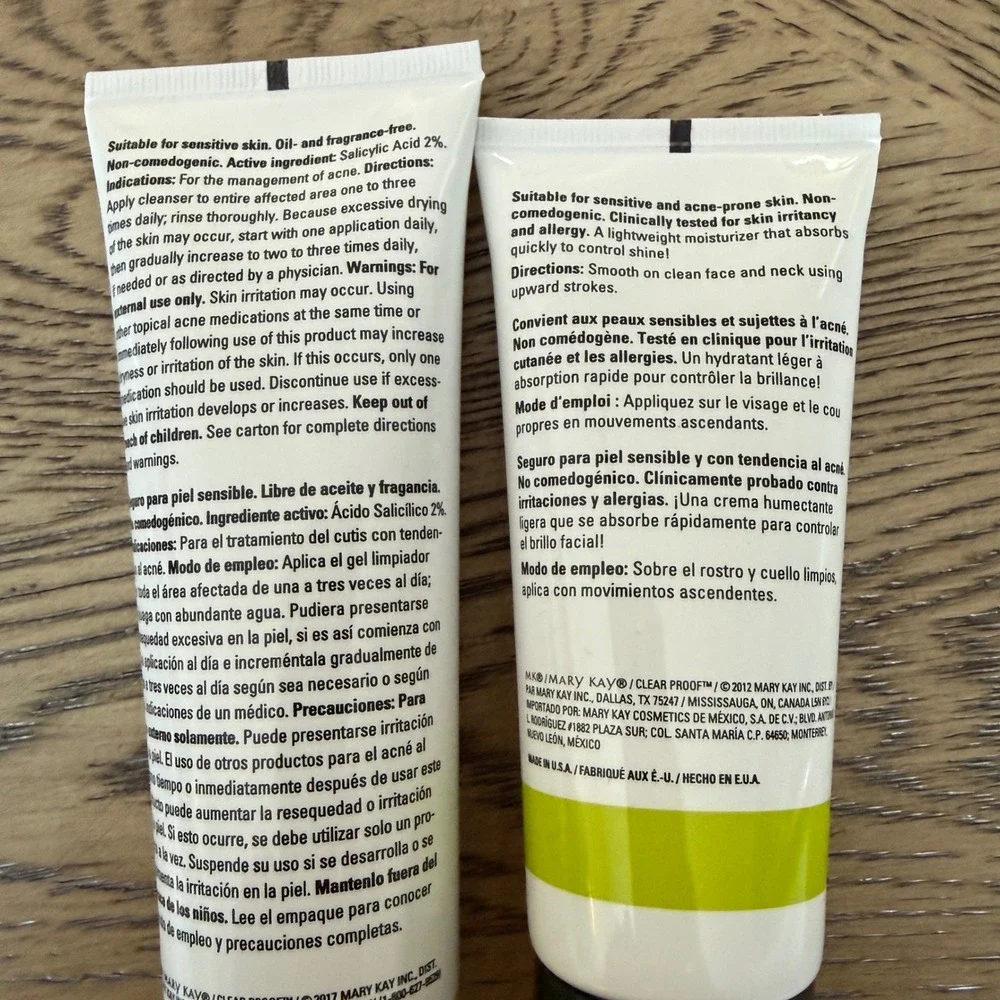 Mary Kay Clear Proof Acne Set Cleansing Gel 2% Salicylic Acid & Moisturizer Duo